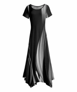 Lily | Black & Gray Swirl Handkerchief Maxi Dress - Women & Plus