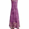 Lily | Mauve & Beige Floral Sleeveless Handkerchief Maxi Dress - Plus