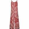 Lily | Red & White Paisley Sleeveless Wide-Leg Jumpsuit - Women