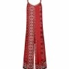 Lily | Red & White Geometric Sleeveless Wide-Leg Jumpsuit - Women