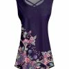 Lily | Purple & Pink Floral Crisscross-Neck Sleeveless Tunic - Women