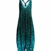 Lily | Blue & Teal Sparkle Racerback Harem Jumpsuit - Women