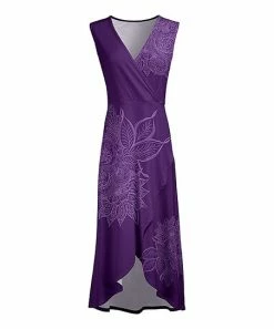 Lily | Purple & Lavender Floral Sleeveless Surplice Maxi Dress - Women
