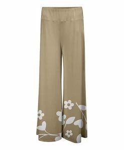 Lily | Beige & White Floral Palazzo Pants - Women