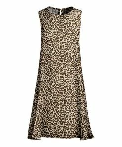 Lily | Beige & Brown Leopard Sleeveless Shift Dress - Women & Plus