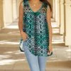 Lily | Turquoise & Black Snake V-Neck Sleeveless Tunic - Women