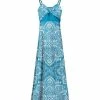 Lily | Turquoise & White Medallion Sleeveless Twist-Front Maxi Dress - Plus
