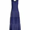 Lily | Blue & Navy Swiss Dot Maxi Dress - Plus