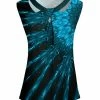 Lily | Teal & Black Abstract Cutout Twist-Front Cap-Sleeve Top - Plus