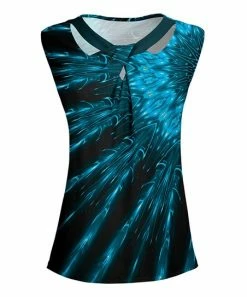 Lily | Teal & Black Abstract Cutout Twist-Front Cap-Sleeve Top - Plus