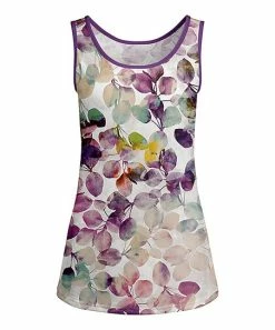 Lily | Purple & Green Leaves Tank - Women