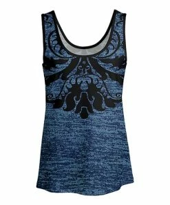 Lily | Blue & Black Abstract Scoop Neck Tank - Women