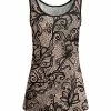 Lily | Beige & Black Lace-Print Tank - Women