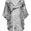 Lily | Gray & White Abstract V-Neck Dolman Tunic - Women