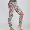 Lily | Gray & Coral Abstract Mandala Pocket Leggings - Plus