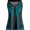 Lily | Teal & Black Floral V-Neck Tank - Plus