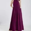 Lily | Plum Tiered Halter Maxi Dress - Plus