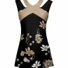Lily | Black & Mocha Floral Cutout Sleeveless Tunic - Plus