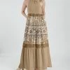 Lily | Beige & White Floral Tiered Halter Maxi Dress - Women