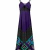 Lily | Purple & Black Patchwork Surplice Sleeveless Maxi Dress - Plus
