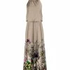 Lily | Mocha & Purple Floral Sleeveless Maxi Dress - Plus
