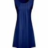 Lily | Blue Pleat-Front Sleeveless Dress - Women