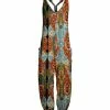Lily | Red & Blue Paisley Pocket Sleeveless Jumpsuit - Plus