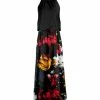 Lily | Black & Red Floral Sleeveless Maxi Dress - Plus