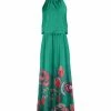Lily | Green & Mauve Floral Sleeveless Maxi Dress - Plus