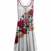 Lily | Gray & Red Floral Sleeveless Strappy Dress - Women