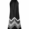 Lily | Black & Gray Zig-Zag Yoke Dress - Plus