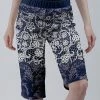 Lily | Navy & White Floral Bermuda Shorts - Plus