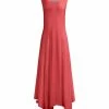 Lily | Dark Coral Sleeveless Handkerchief Maxi Dress - Plus
