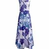 Lily | Lavender & Purple Floral Sleeveless Handkerchief Maxi Dress - Plus