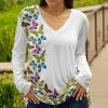 Lily | White Multicolor Butterflies Long-Sleeve V-Neck Tunic - Women