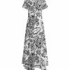 Lily | White & Black Floral Handkerchief Maxi Dress - Women