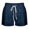 Lily | Navy & White Knit-Print Drawstring Shorts - Women