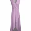 Lily | Light Lavender Surplice Tulip-Hem Maxi Dress - Women
