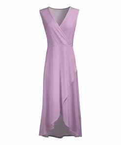Lily | Light Lavender Surplice Tulip-Hem Maxi Dress - Women
