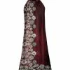 Lily | Red & Silver Floral Halter Dress - Women
