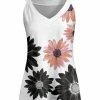 Lily | Black & Pink Floral Yoke Tank - Plus
