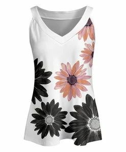 Lily | Black & Pink Floral Yoke Tank - Plus