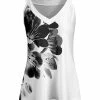 Lily | White & Black Floral Yoke Tank - Plus