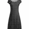 Lily | Black & White Polka Dot Cap-Sleeve Dress - Women & Plus