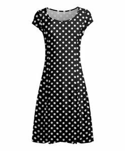 Lily | Black & White Polka Dot Cap-Sleeve Dress - Women & Plus