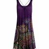 Lily | Purple & Orange Paisley Sleeveless Strappy Dress - Women & Plus