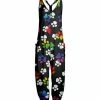 Lily | Black & Red Paw-Print Pocket Racerback Harem Jumpsuit - Plus