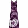Lily | Purple & White Tie-Dye Heart Surplice Maxi Dress - Plus