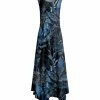 Lily | Black & Blue Floral Sleeveless Maxi Dress - Plus