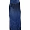 Lily | Navy & Blue Paisley Ruched-Waist Maxi Skirt - Women
